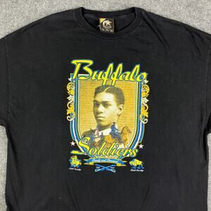 Buffalo Soldiers T-Shirt Mens 4XL Black Vintage 90s Graphic History Cotton Tee